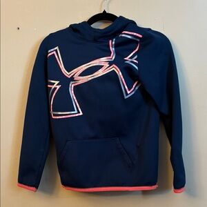 Under Armour Kids' Hoodie in Navy with Pink Highlights